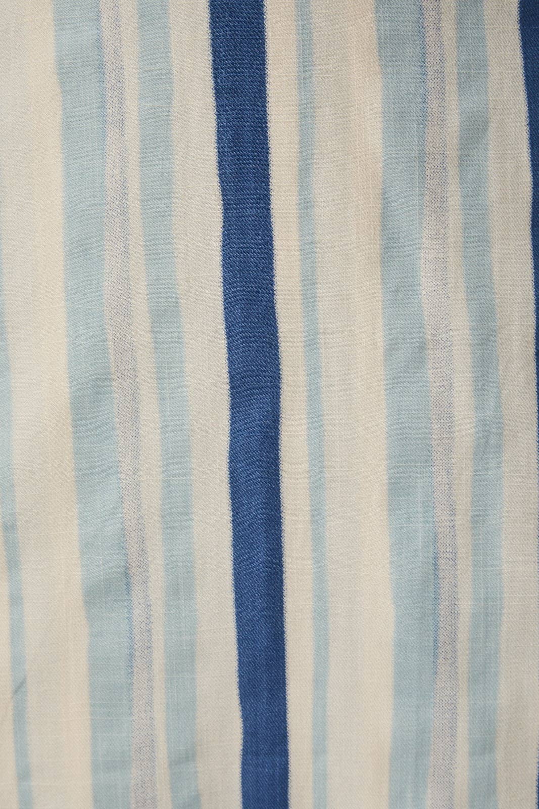 SLEEVELESS STRIPE ALINE MIDI DRESS: CREAM-BLUE STRIPE / L