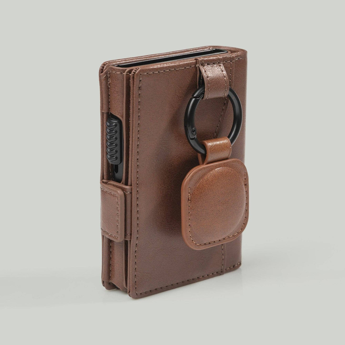 Brown Pop-Up Wallet with magnetic close and Airtag holder