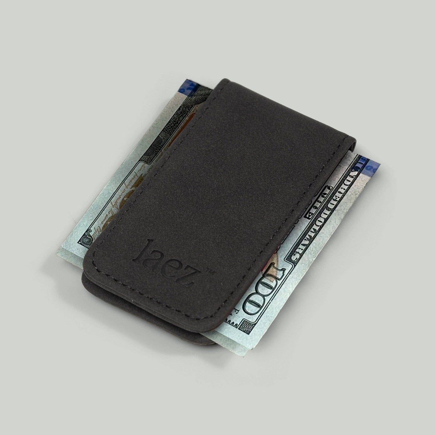 Black Magnetic Leather Money Clip