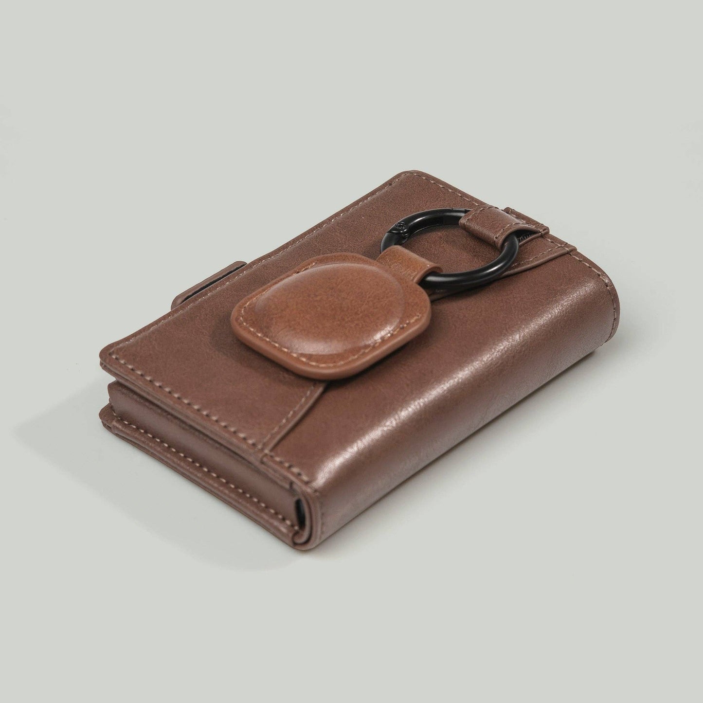 Brown Pop-Up Wallet with magnetic close and Airtag holder