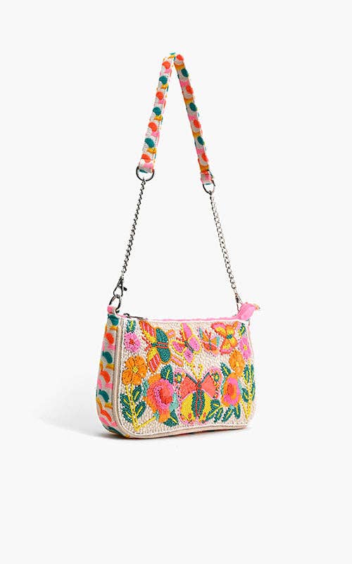 America & Beyond Rainbow Wings Floral Shoulder Bag