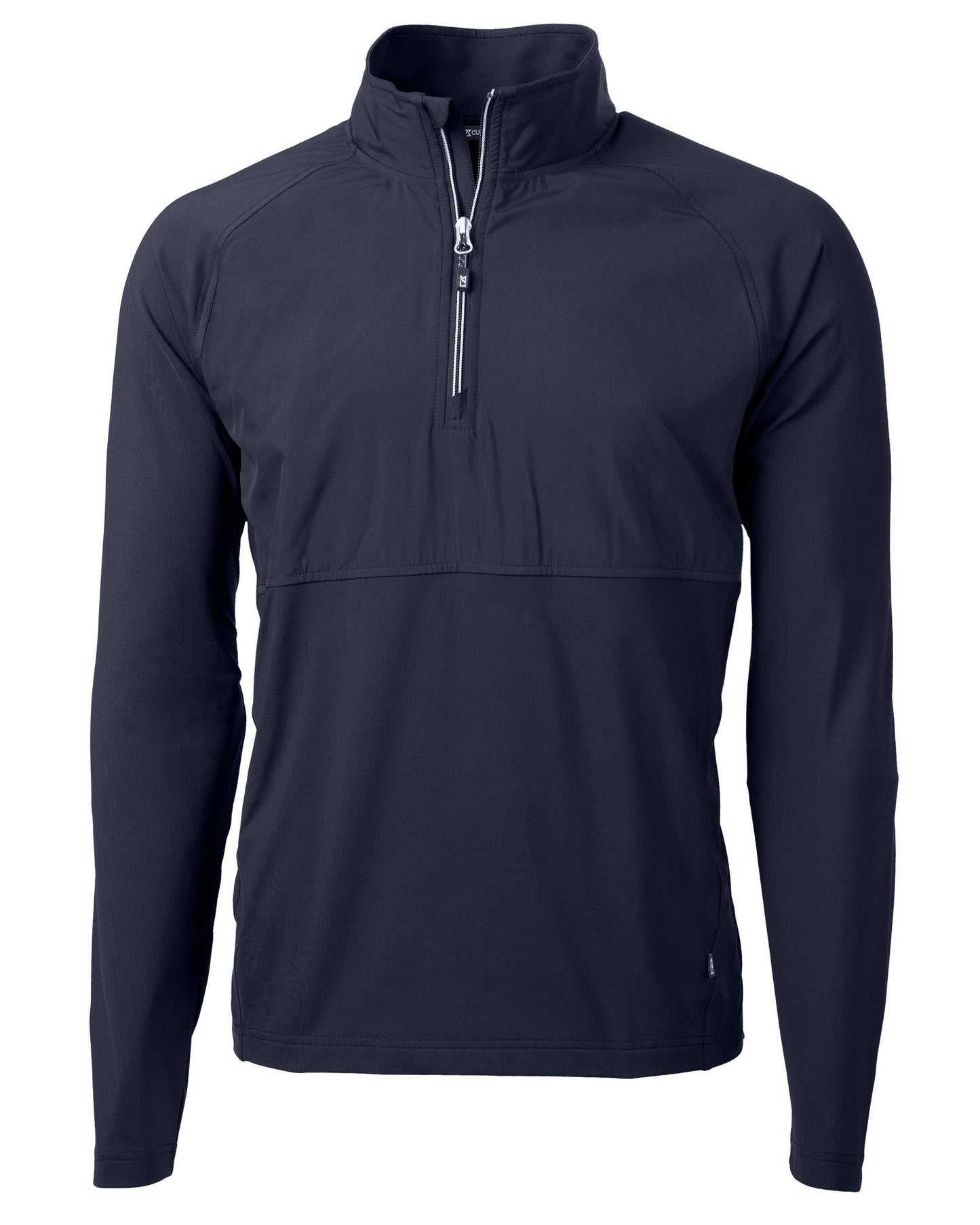 Cutter & Buck Adapt Eco Knit Hybrid Recycled Quarter Zip: Navy Blue / L