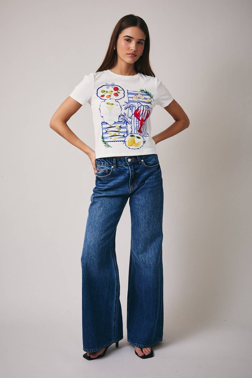 CREW NECK SHORT SLEEVE GRAPHIC PRINT BABY T-SHIRT: White / M