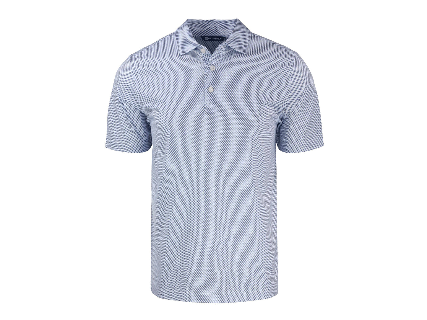 Cutter & Buck Pike Eco Symmetry Print Recycled Mens Polo: Navy Blue/White / Large