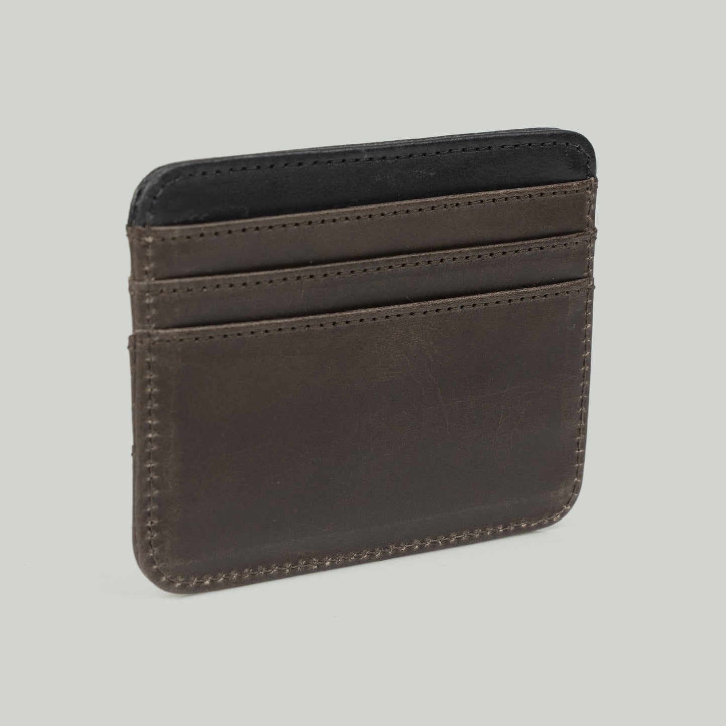 Classic Leather Card-Holder: Blue-Cognac