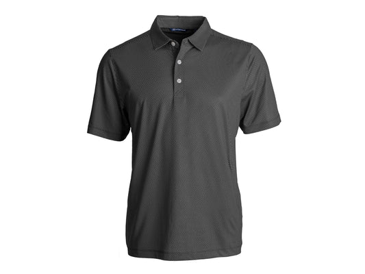 Cutter & Buck Pike Eco Symmetry Print Recycled Mens Polo: Black/White / XL