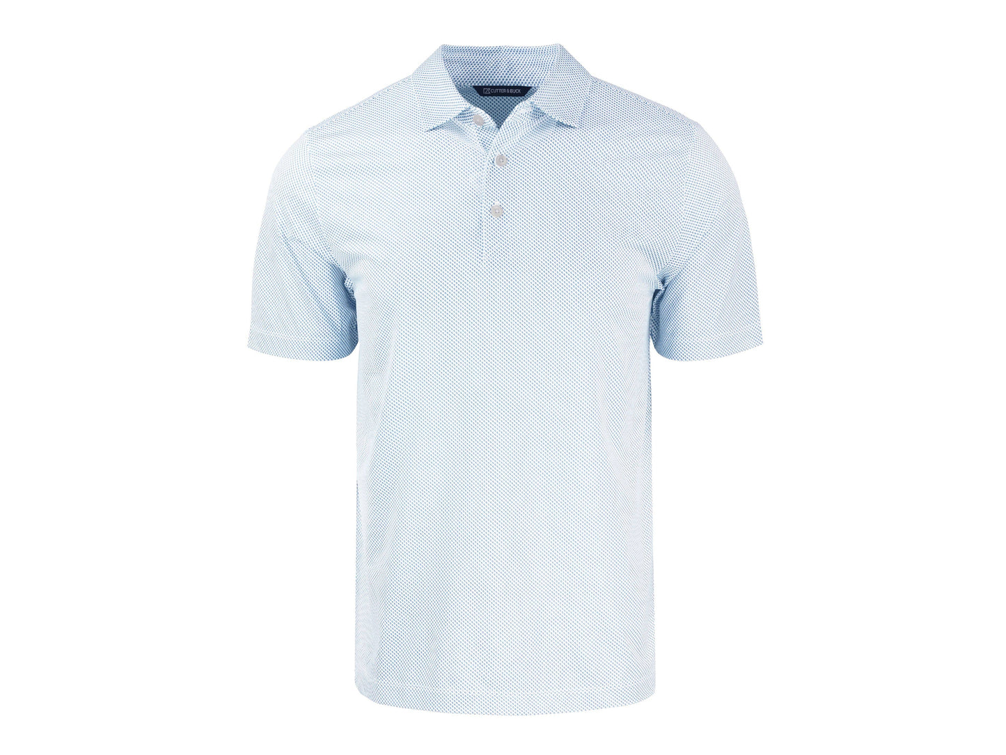 Cutter & Buck Pike Eco Symmetry Print Recycled Mens Polo: White/Red / Medium