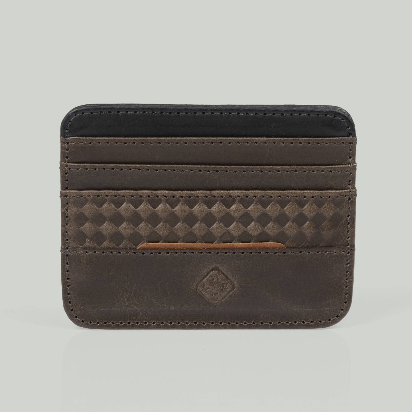 Classic Leather Card-Holder: Blue-Cognac