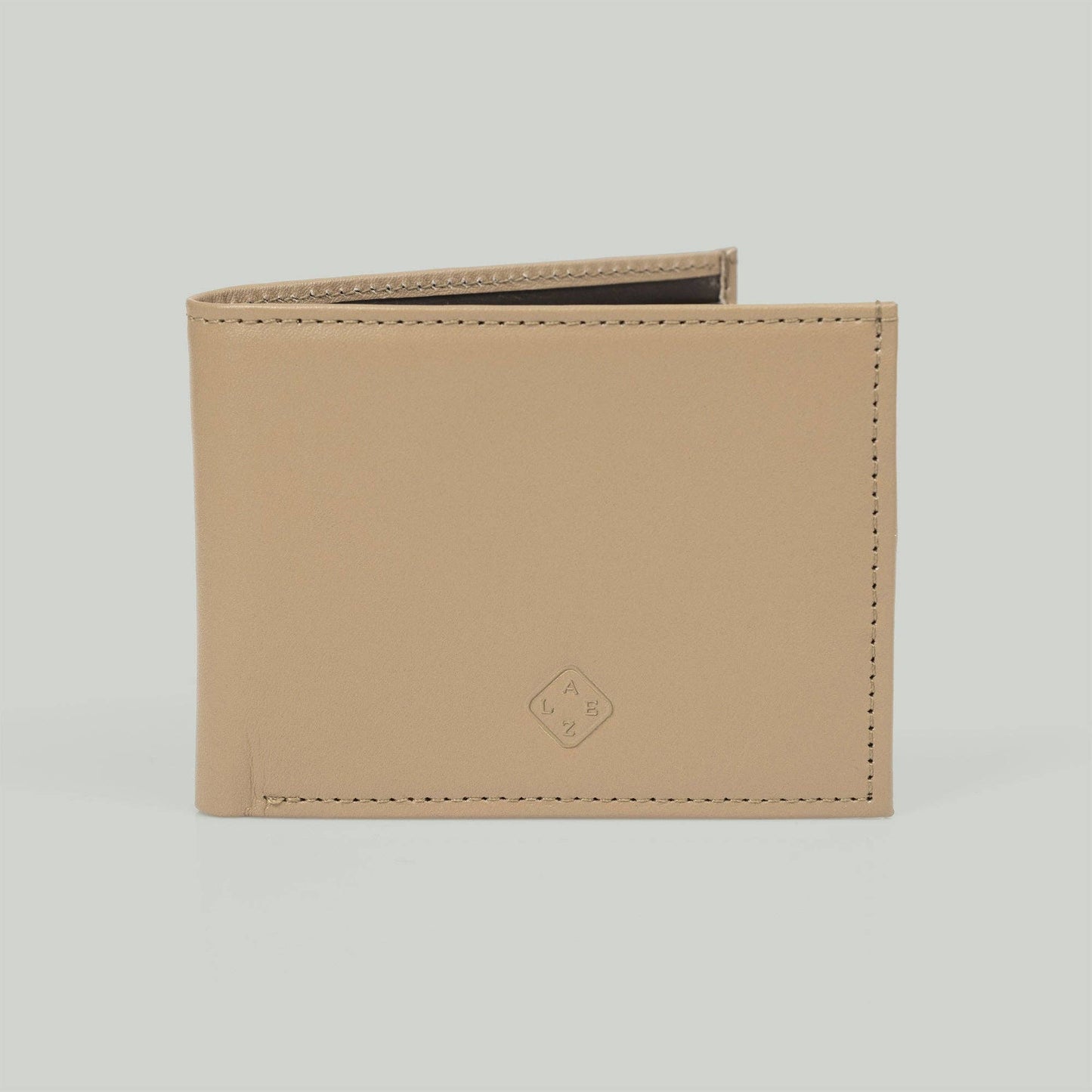 Classic Bifold Leather Wallet: Cognac-Blue