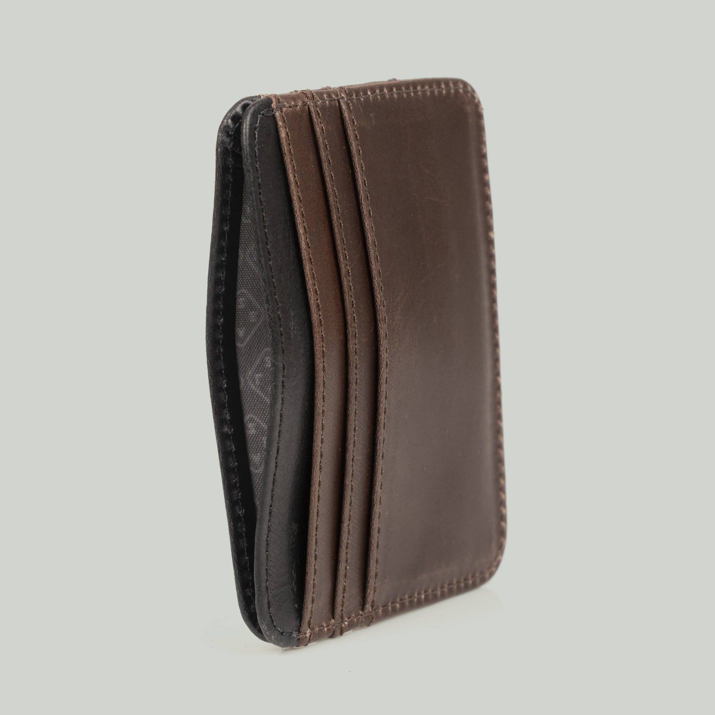 Classic Leather Card-Holder: Brown-Black